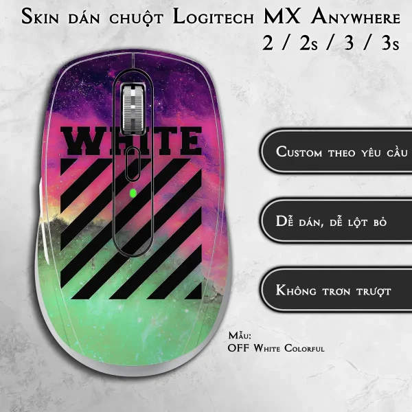 Skin dán chuột Logitech MX Anywhere mẫu OFF White Colorful