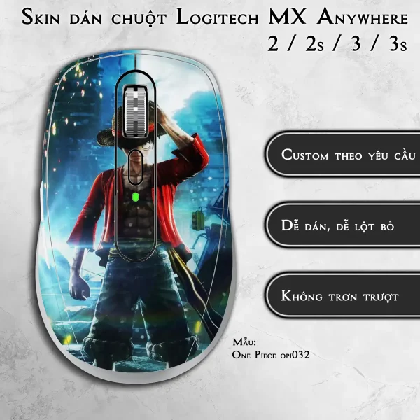 Skin dán chuột Logitech MX Anywhere mẫu One Piece opi032