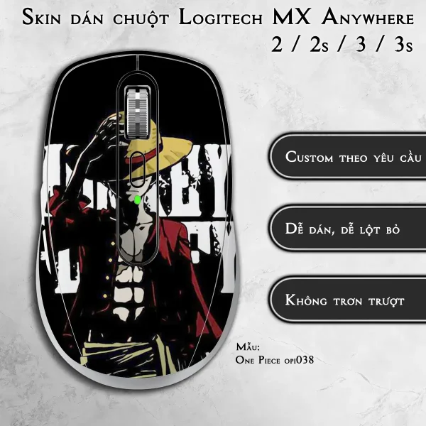 Skin dán chuột Logitech MX Anywhere mẫu One Piece opi038