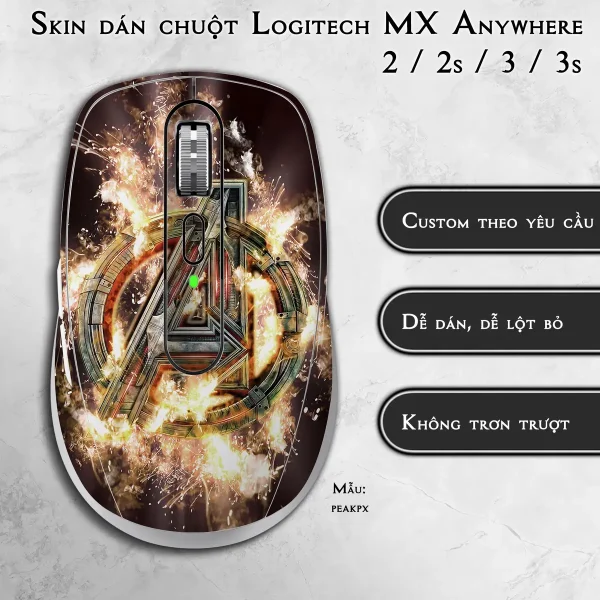 Skin dán chuột Logitech MX Anywhere mẫu peakpx