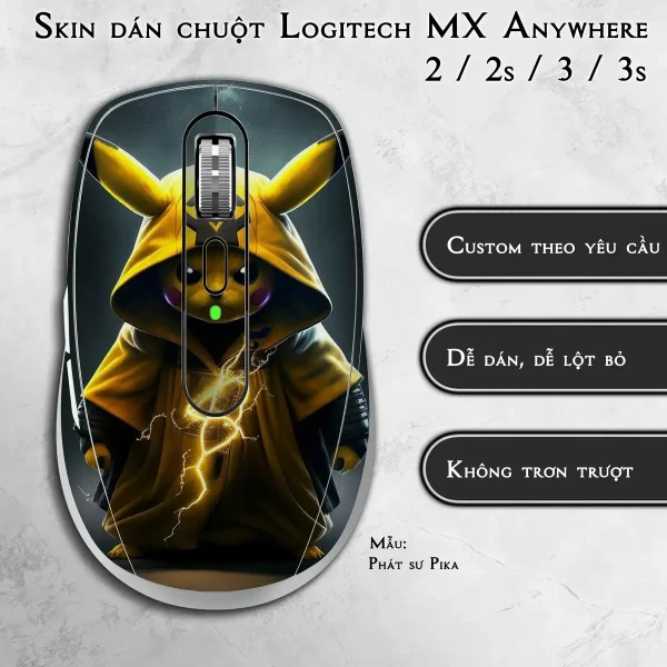 Skin dán chuột Logitech MX Anywhere mẫu Phát sư Pika