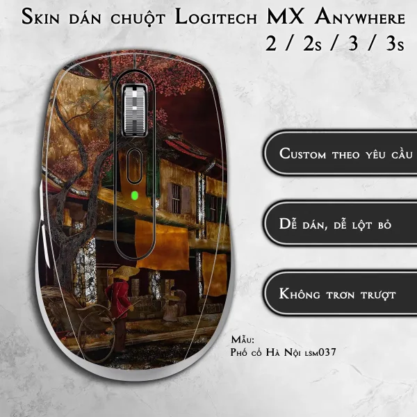 Skin dán chuột Logitech MX Anywhere mẫu Phố cổ Hà Nội lsm037