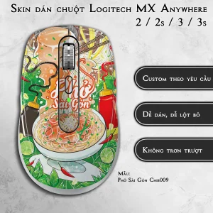 Skin dán chuột Logitech MX Anywhere mẫu Phở Sài Gòn Chib009