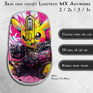 Skin dán chuột Logitech MX Anywhere mẫu Pikachu TryWrnk