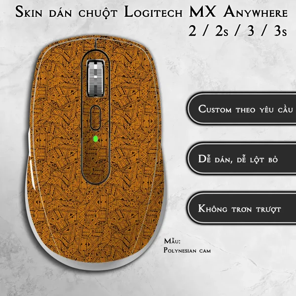 Skin dán chuột Logitech MX Anywhere mẫu Polynesian cam
