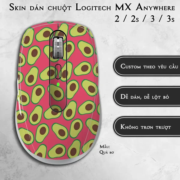 Skin dán chuột Logitech MX Anywhere mẫu Quả bơ
