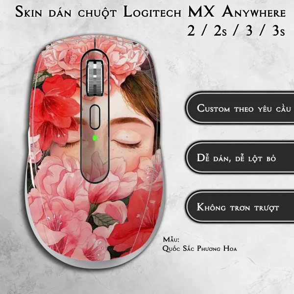 Skin dán chuột Logitech MX Anywhere mẫu Quốc Sắc Phương Hoa