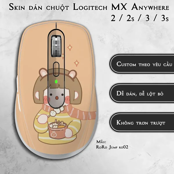 Skin dán chuột Logitech MX Anywhere mẫu RoRo Jump ro02