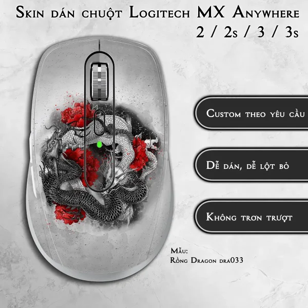 Skin dán chuột Logitech MX Anywhere mẫu Rồng Dragon dra033