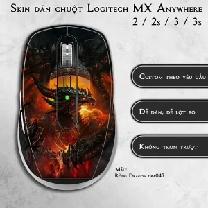 Skin dán chuột Logitech MX Anywhere mẫu Rồng Dragon dra047