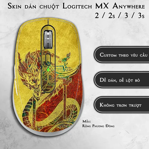 Skin dán chuột Logitech MX Anywhere mẫu Rồng Phương Đông