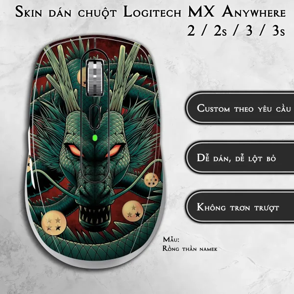 Skin dán chuột Logitech MX Anywhere mẫu Rồng thần namek