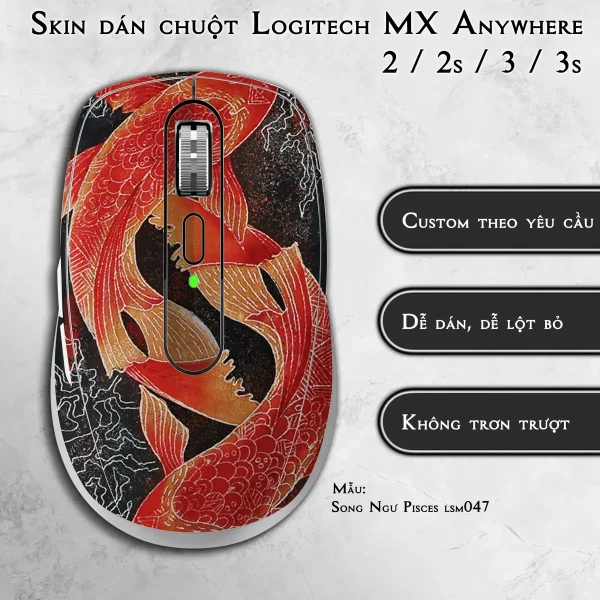 Skin dán chuột Logitech MX Anywhere mẫu Song Ngư Pisces lsm047