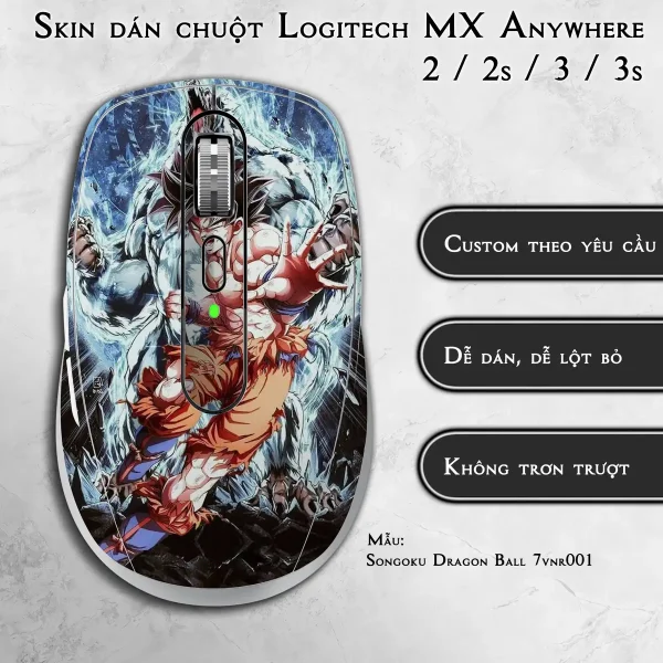 Skin dán chuột Logitech MX Anywhere mẫu Songoku Dragon Ball 7vnr001