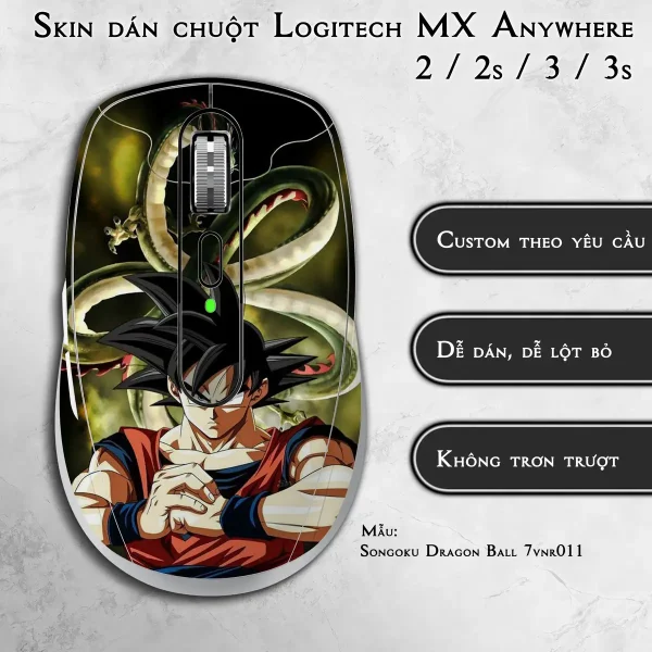 Skin dán chuột Logitech MX Anywhere mẫu Songoku Dragon Ball 7vnr011