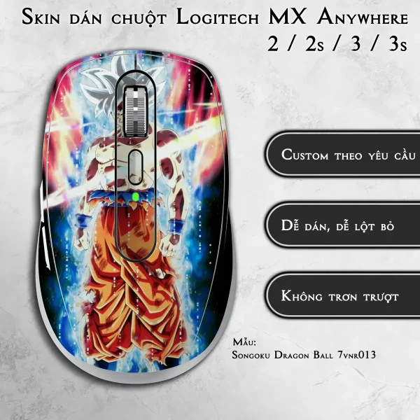 Skin dán chuột Logitech MX Anywhere mẫu Songoku Dragon Ball 7vnr013