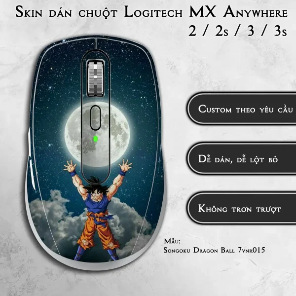 Skin dán chuột Logitech MX Anywhere mẫu Songoku Dragon Ball 7vnr015