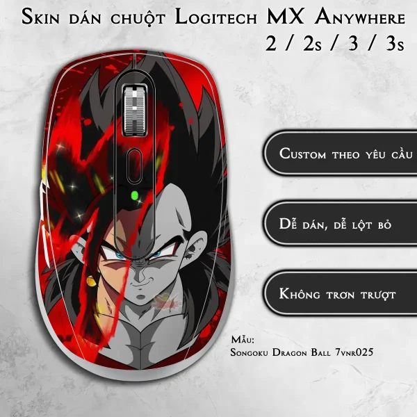 Skin dán chuột Logitech MX Anywhere mẫu Songoku Dragon Ball 7vnr025