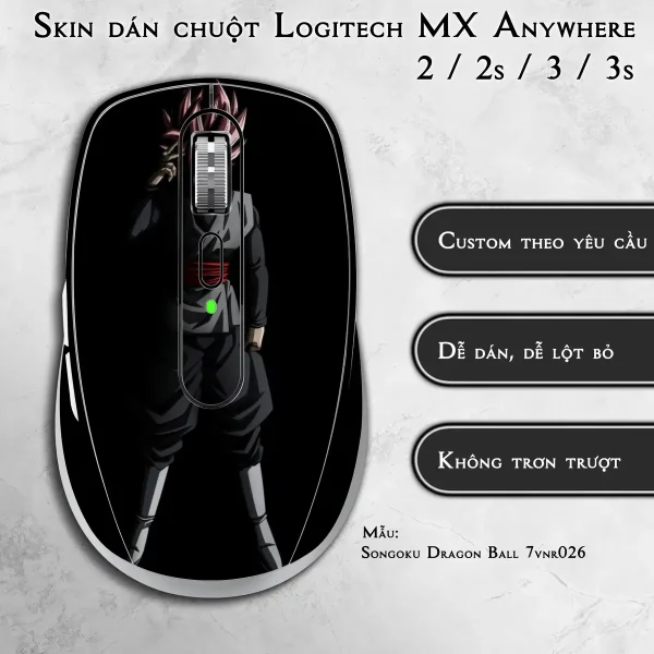 Skin dán chuột Logitech MX Anywhere mẫu Songoku Dragon Ball 7vnr026