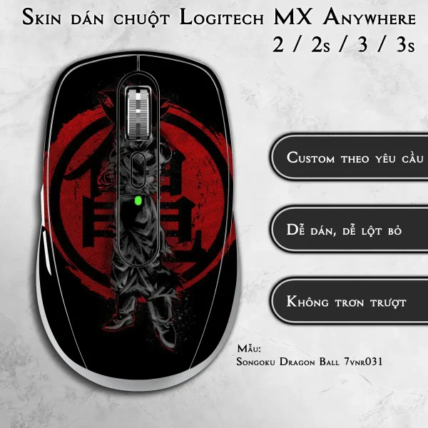 Skin dán chuột Logitech MX Anywhere mẫu Songoku Dragon Ball 7vnr031