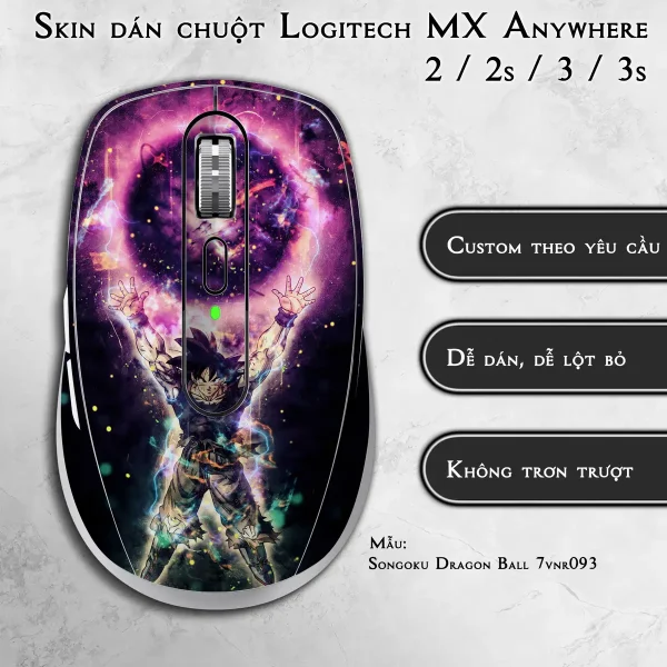 Skin dán chuột Logitech MX Anywhere mẫu Songoku Dragon Ball 7vnr093