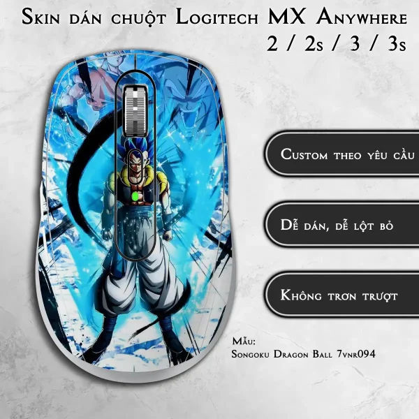 Skin dán chuột Logitech MX Anywhere mẫu Songoku Dragon Ball 7vnr094