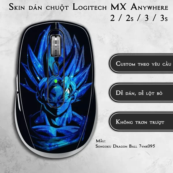 Skin dán chuột Logitech MX Anywhere mẫu Songoku Dragon Ball 7vnr095