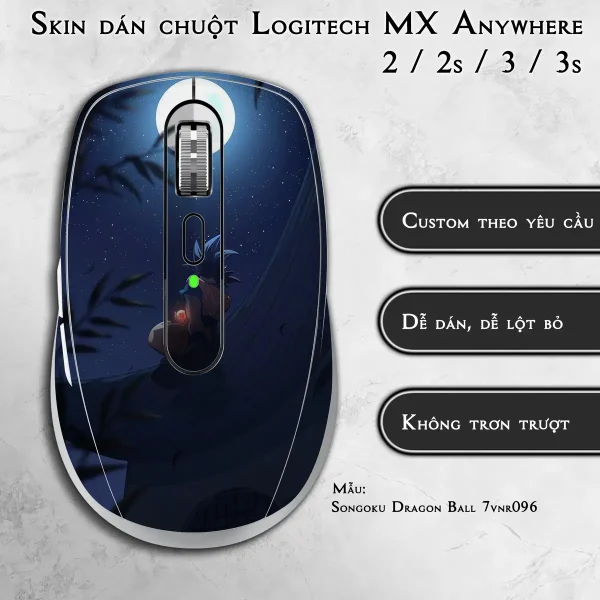 Skin dán chuột Logitech MX Anywhere mẫu Songoku Dragon Ball 7vnr096