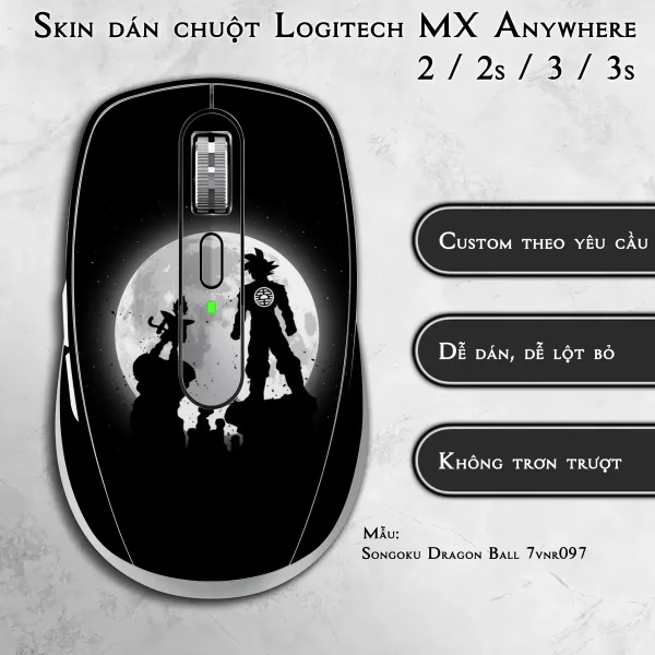 Skin dán chuột Logitech MX Anywhere mẫu Songoku Dragon Ball 7vnr097