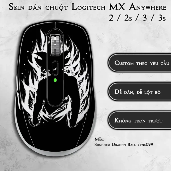 Skin dán chuột Logitech MX Anywhere mẫu Songoku Dragon Ball 7vnr099