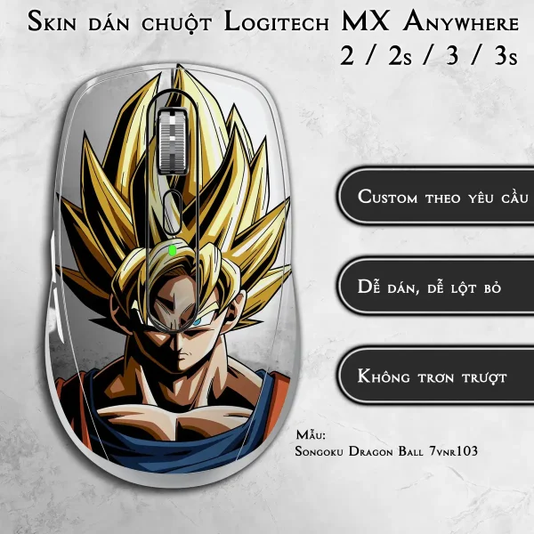 Skin dán chuột Logitech MX Anywhere mẫu Songoku Dragon Ball 7vnr103