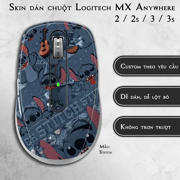 Skin dán chuột Logitech MX Anywhere mẫu Stitch