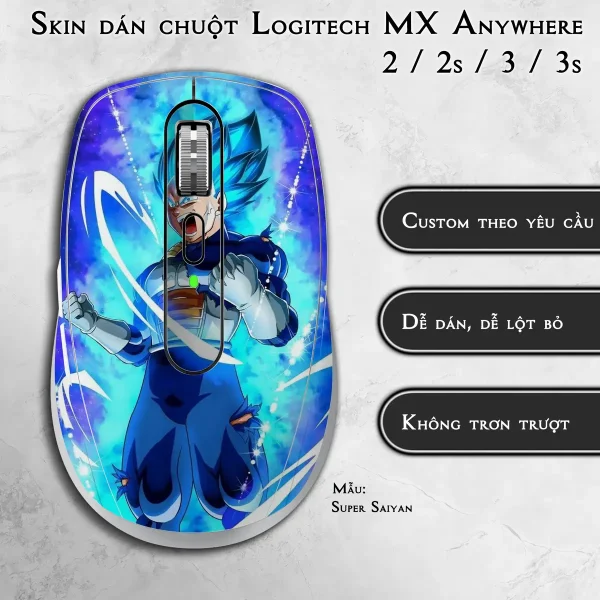 Skin dán chuột Logitech MX Anywhere mẫu Super Saiyan
