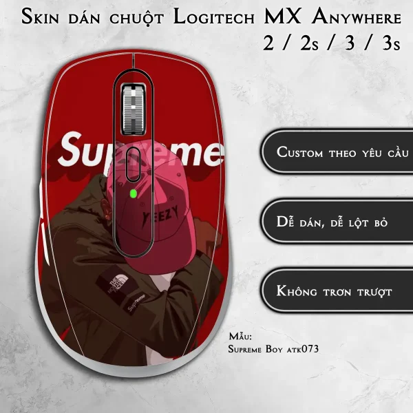 Skin dán chuột Logitech MX Anywhere mẫu Supreme Boy atk073