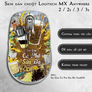 Skin dán chuột Logitech MX Anywhere mẫu Sài Gòn Cà Phê Sữa Đá Chib010