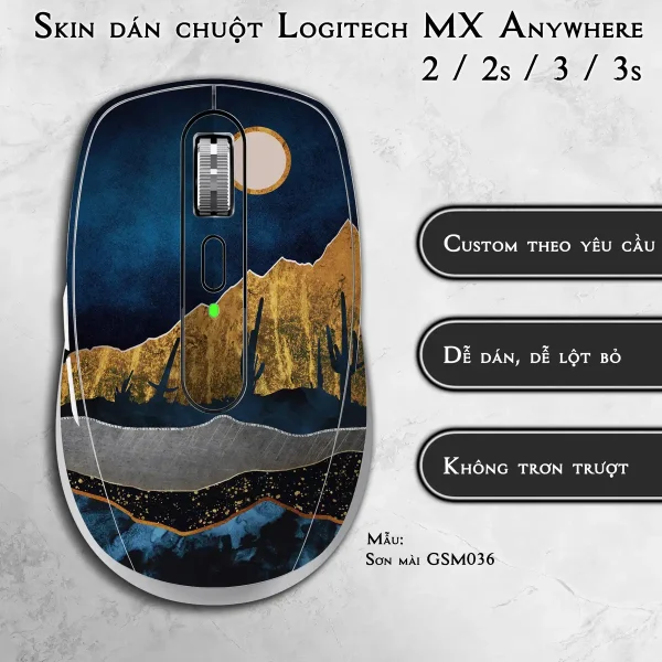 Skin dán chuột Logitech MX Anywhere mẫu Sơn mài GSM036