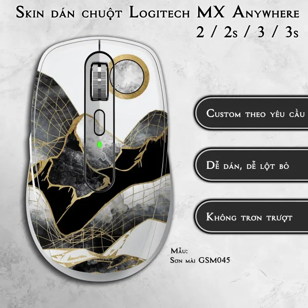 Skin dán chuột Logitech MX Anywhere mẫu Sơn mài GSM045