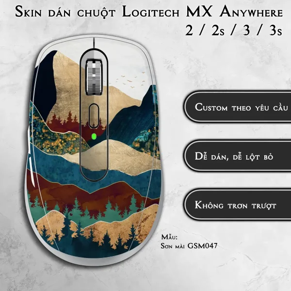 Skin dán chuột Logitech MX Anywhere mẫu Sơn mài GSM047