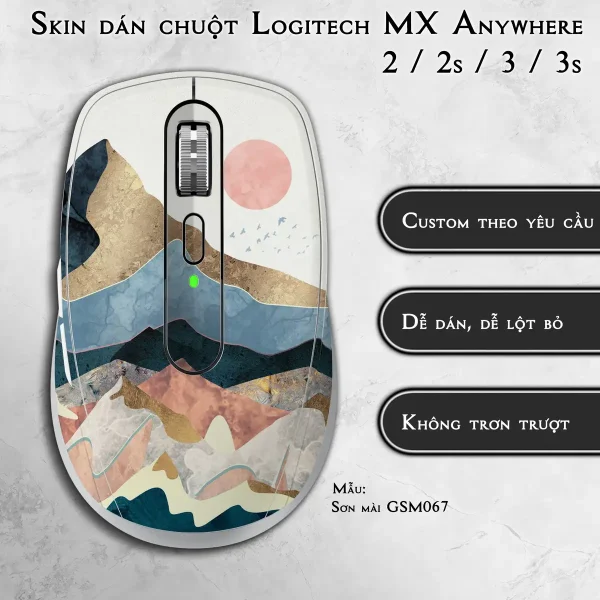 Skin dán chuột Logitech MX Anywhere mẫu Sơn mài GSM067