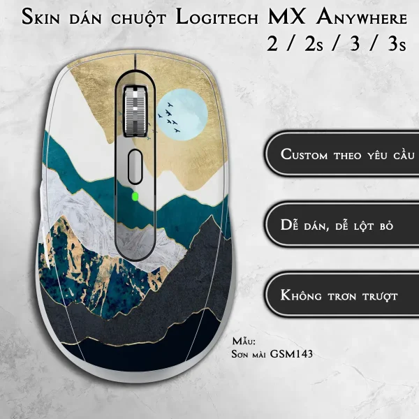 Skin dán chuột Logitech MX Anywhere mẫu Sơn mài GSM143