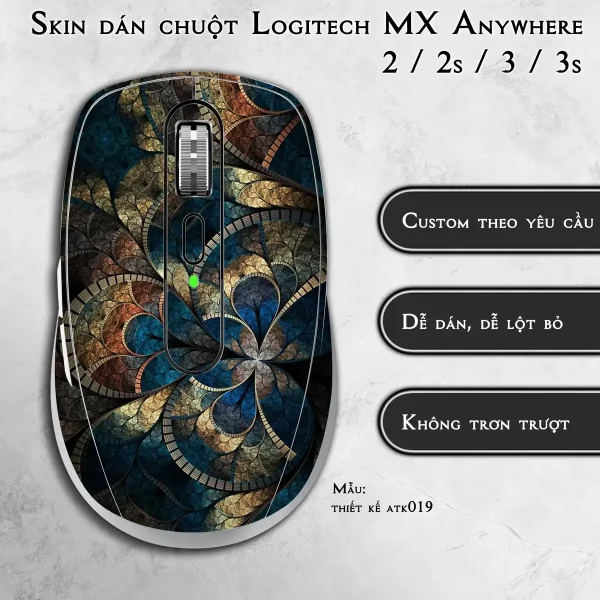 Skin dán chuột Logitech MX Anywhere mẫu thiết kế atk019