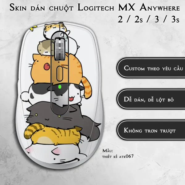 Skin dán chuột Logitech MX Anywhere mẫu thiết kế atk067