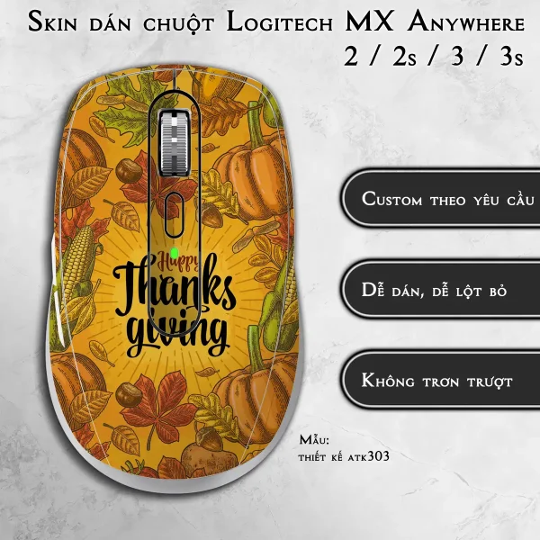 Skin dán chuột Logitech MX Anywhere mẫu thiết kế atk303