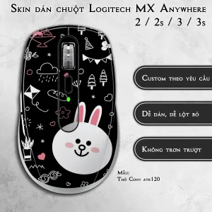Skin dán chuột Logitech MX Anywhere mẫu Thỏ Cony atk120