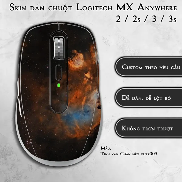 Skin dán chuột Logitech MX Anywhere mẫu Tinh vân Chân mèo vutr005