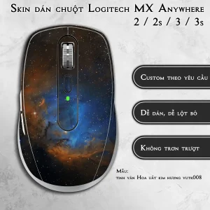 Skin dán chuột Logitech MX Anywhere mẫu tinh vân Hoa uất kim hương vutr008