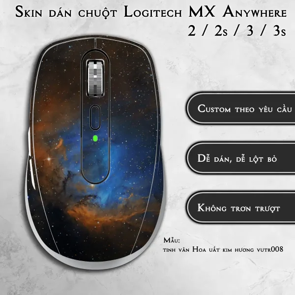 Skin dán chuột Logitech MX Anywhere mẫu tinh vân Hoa uất kim hương vutr008