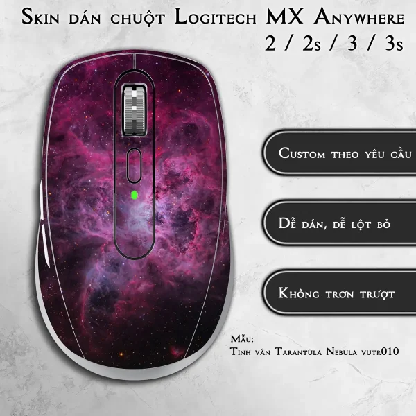 Skin dán chuột Logitech MX Anywhere mẫu Tinh vân Tarantula Nebula vutr010
