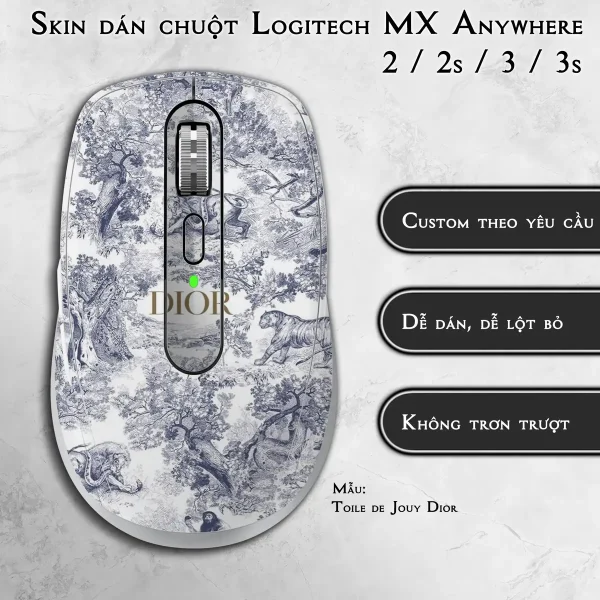 Skin dán chuột Logitech MX Anywhere mẫu Toile de Jouy Dior