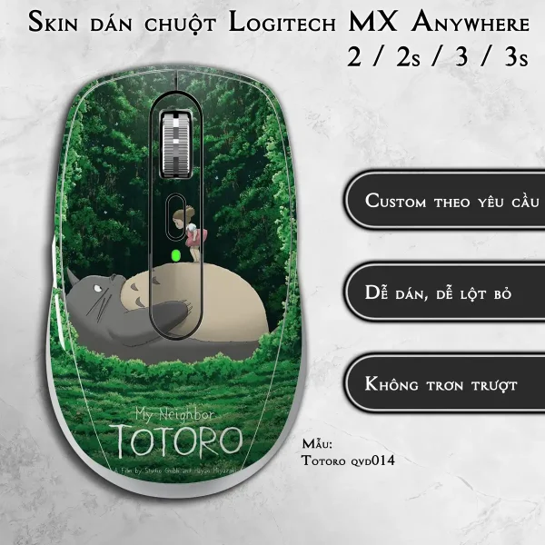 Skin dán chuột Logitech MX Anywhere mẫu Totoro qvd014